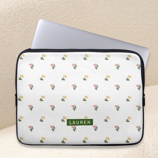 Vintage Floral Personalised Laptop Sleeve (Creator Uploaded)
