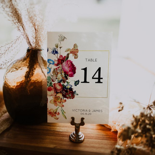 Vintage Floral Personalised Table Number (Creator Uploaded)