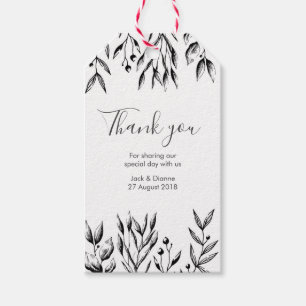 Vintage floral personalised Thank You Favour tags