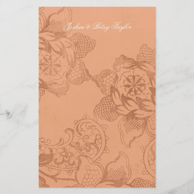 Vintage Floral Personalised Thank You Stationery (Front)