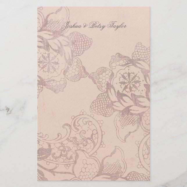 Vintage Floral Personalised Thank You Stationery (Front)