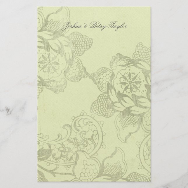 Vintage Floral Personalised Thank You Stationery (Front)