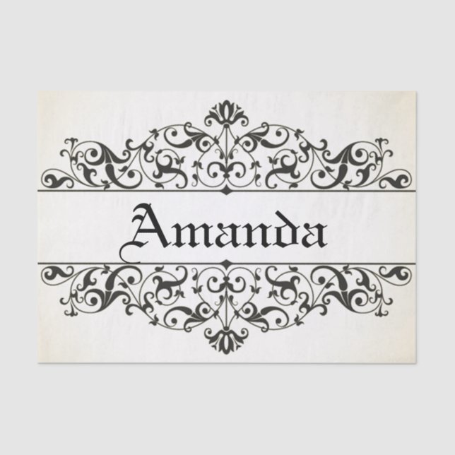 Vintage Floral Personalised Tissue Paper (Front)