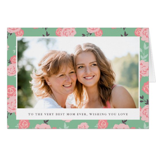 Vintage Floral Photo Mother's Day Greeting Card