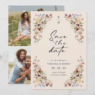 Vintage Floral Photo Save The Date