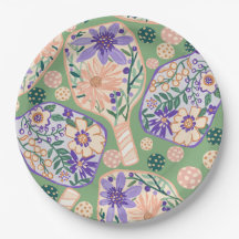 Vintage Floral Pickleball Design