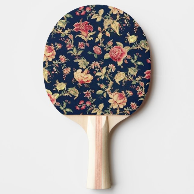 Vintage Floral Ping Pong Paddle (Front)