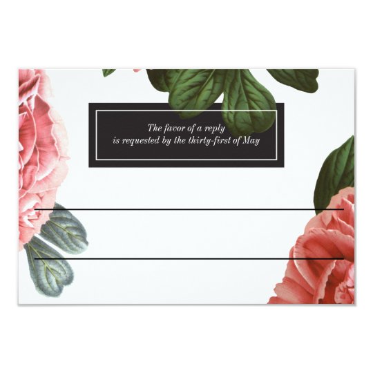 Vintage Floral | Pink Black & White Card