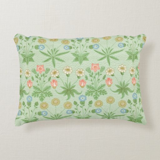 Image of Vintage Floral Pink Blue William Morris Daisy Decorative Cushion