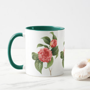 Vintage Floral, Pink Camellia Flowers by Redoute Mug