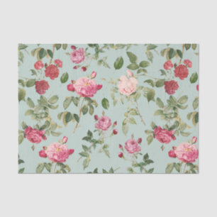 Vintage Floral Pink Country Rose Tissue Paper