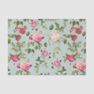 Vintage Floral Pink Country Rose Tissue Paper