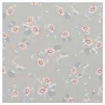 Vintage Floral Pink Daisies French Country Grey