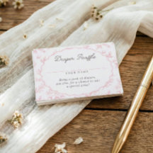 Vintage Floral Pink Girl Baby Shower Diaper Raffle