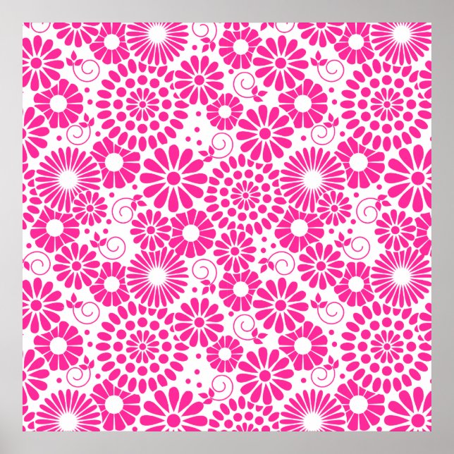 Vintage floral pink Poster (Front)