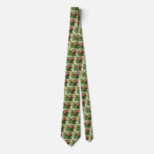 Vintage Floral Pink Roses, Vase of Flowers Tie