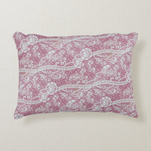 Vintage Floral Pink White Flowers John Henry Dearl Decorative Cushion