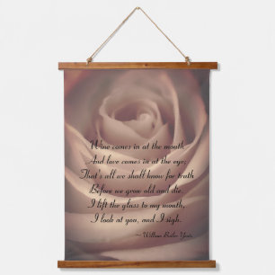 Vintage Floral Poetry Hanging Tapestry