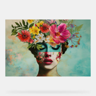 Vintage Floral Portrait Acrylic Sign