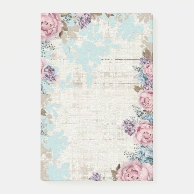 Vintage floral Post-it notes (Front)