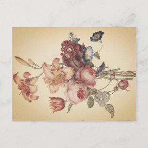 Vintage Floral Postcard