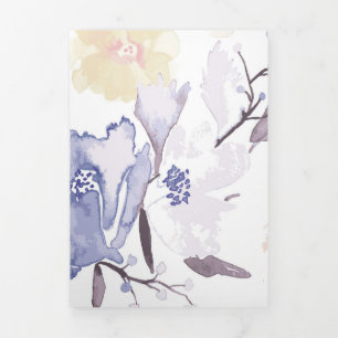 Vintage Floral Print 1 Tri-Fold Holiday Card