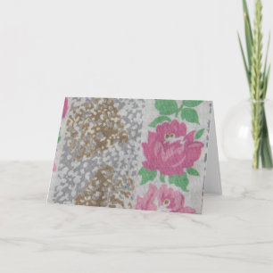 Vintage Floral Print Fabric Card