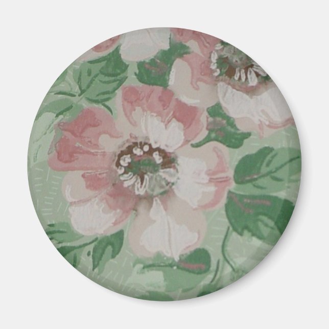 Vintage Floral Print Magnet (Front)