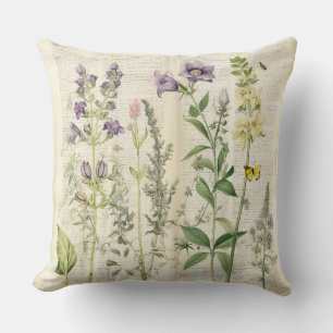 Vintage Floral Print Pillow