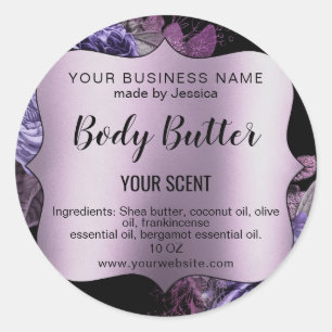 vintage floral product label body butter