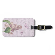Vintage floral purple lilac flower luggage tag