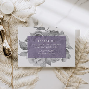 Vintage Floral Reception Card   Violet