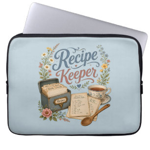 Vintage Floral Recipe Keeper Cottagecore Laptop Sleeve
