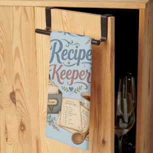 Vintage Floral Recipe Keeper Cottagecore Tea Towel