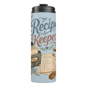 Vintage Floral Recipe Keeper Cottagecore Thermal Tumbler