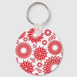 Vintage floral red Keychain