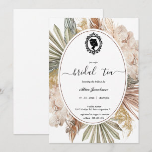 Vintage floral regency bridal shower invitation