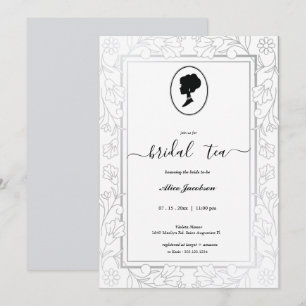 Vintage floral regency bridal shower invitation