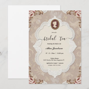 Vintage floral regency bridal shower invitation