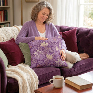 Vintage Floral Retirement Gifts for Mum Violet Cushion