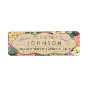 Vintage Floral Return Address Labels