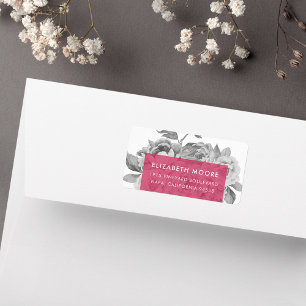 Vintage Floral Return Address Labels   Berry