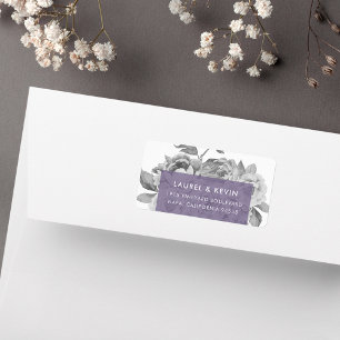 Vintage Floral Return Address Labels   Violet