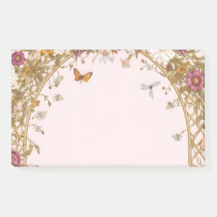 Vintage Floral Romantic Pink Botanical Post-it Not Notes