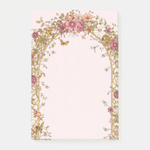 Vintage Floral Romantic Pink Botanical Post-it Notes