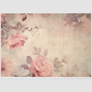 Vintage Floral Rose Decoupage Tissue Paper