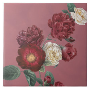 Vintage Floral Rose Floral Tile