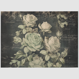 Vintage Floral Rose Greenery Decoupage Tissue Paper
