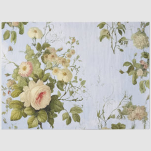 Vintage Floral Rose Greenery Decoupage Tissue Paper