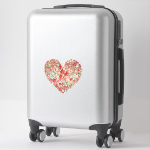 Vintage Floral Rose Heart Sticker